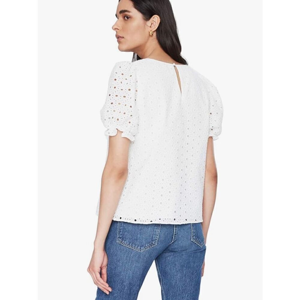 NEW Parker Womens XS Short Sleeve Holland Eyelet Blouse - Picture 5 of 9